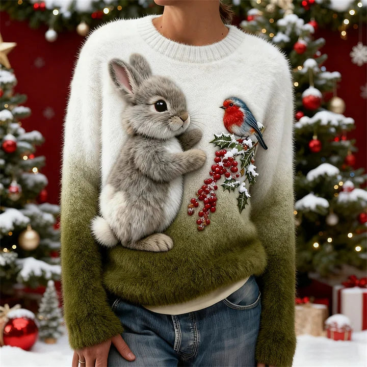 Suzette - クリスマスウサギのぬいぐるみ付きセーター