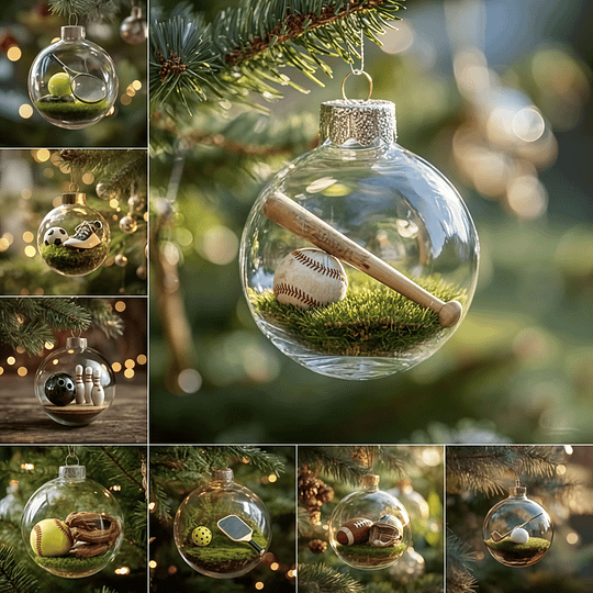 MerryBall – スポーツ風クリスマスオーナメント ガラスボール
