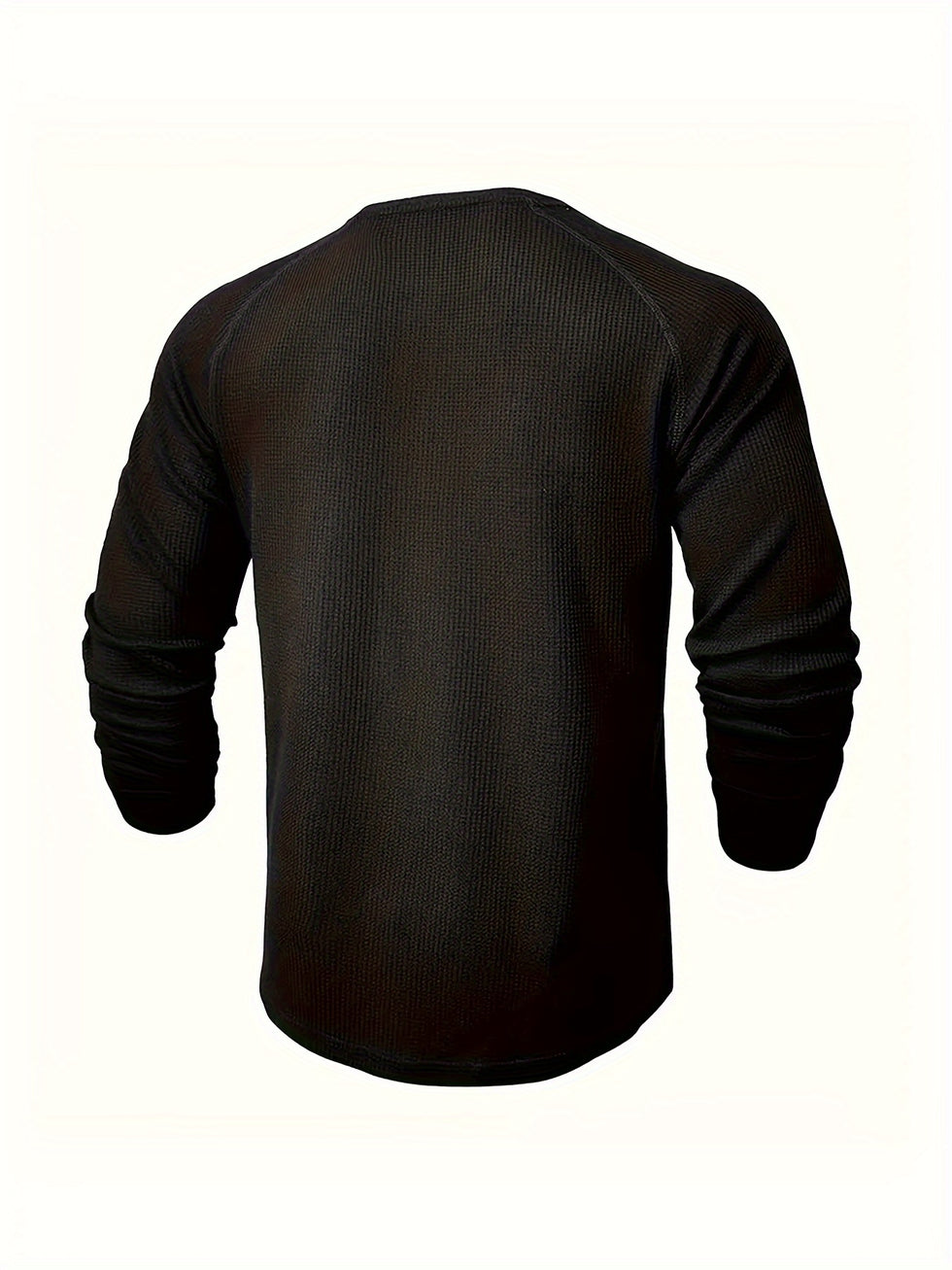 Jarik - テクスチャード加工のロングスリーブ・ヘンリーネックTシャツ