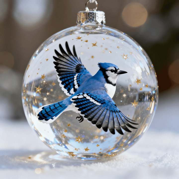 FrostFlight - 可愛い小鳥のガラス製クリスマスオーナメントコレクション