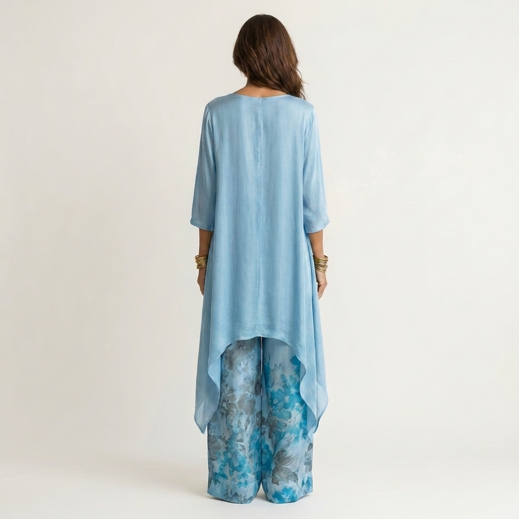 Ainan - アシンメトリーチュニックのツーピースセット