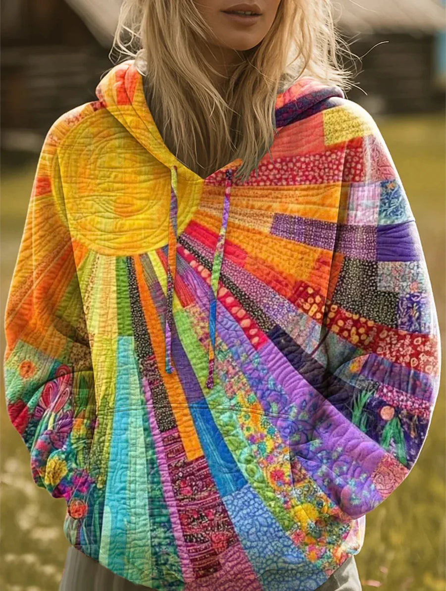 Leania – キルト加工カラフル長袖フーディー