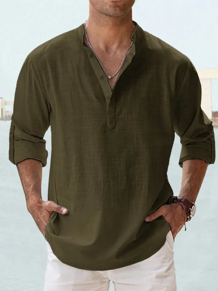 Eranga - 長袖コットンリネンシャツ